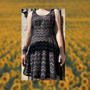 Black and Nude Lace Dress